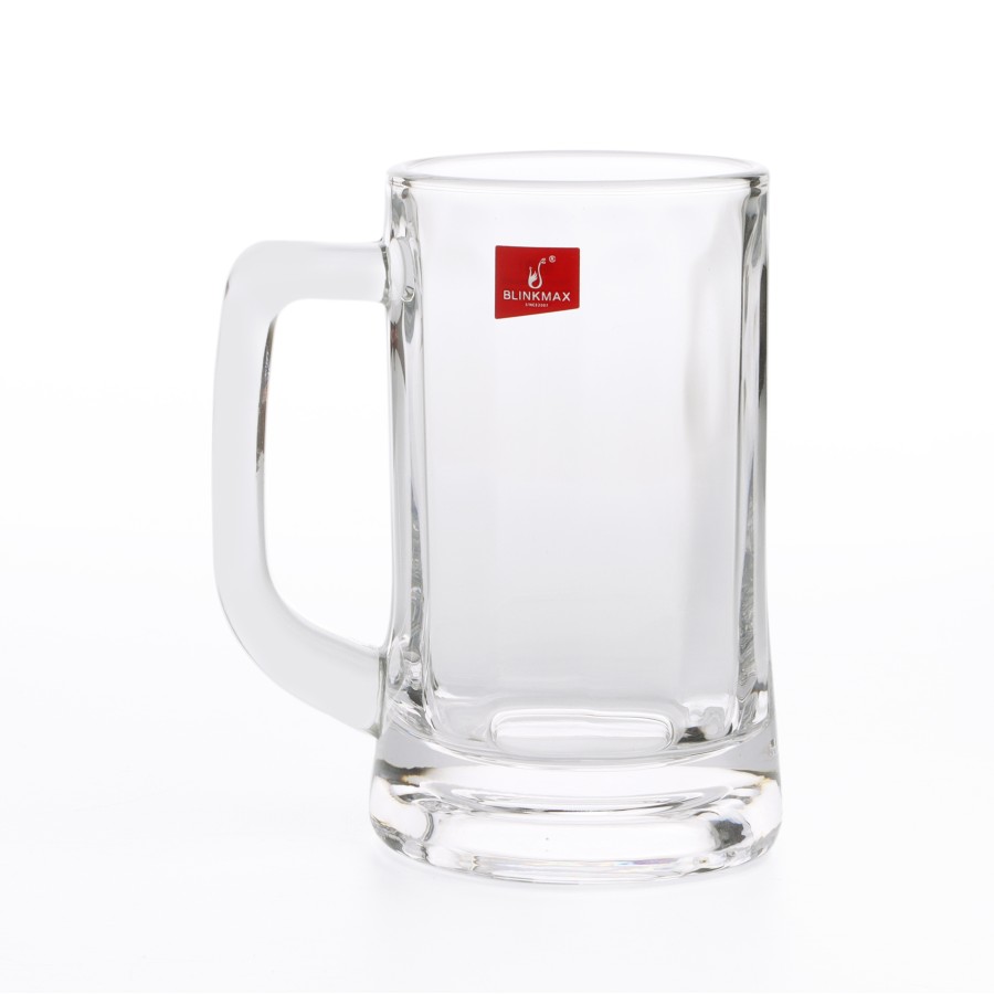 BLINKMAX 2pc Beer Glass Mug Tumbler Set Transparent Drinkware 370ml
