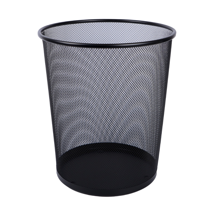 Generic Metal Mesh Waste Basket Dustbin 29x34cm - Black