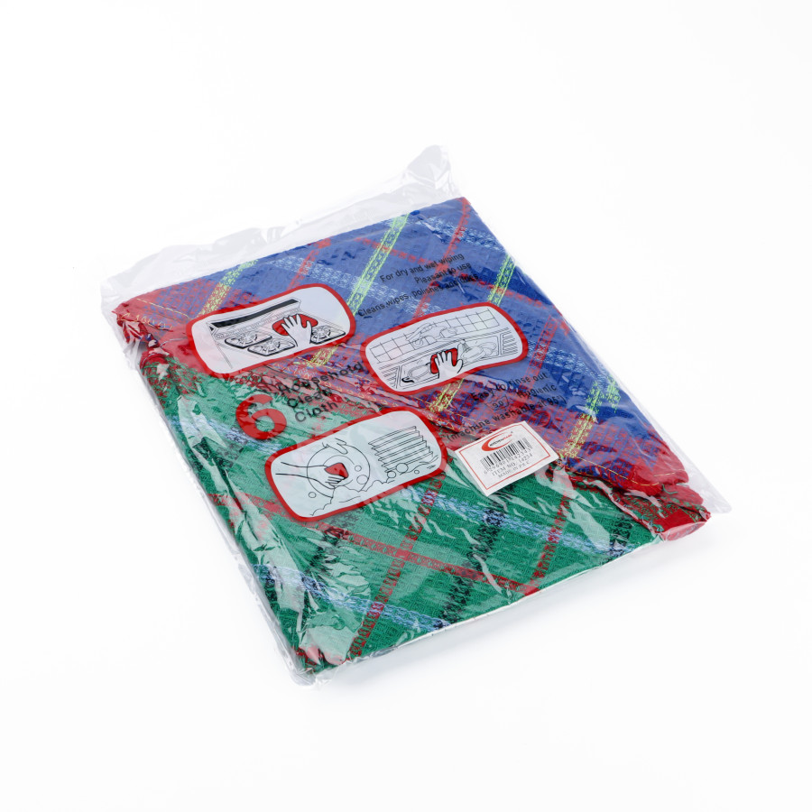 Generic Cotton Household Cleaning Towel 6pc Combo - 4 Color Pack