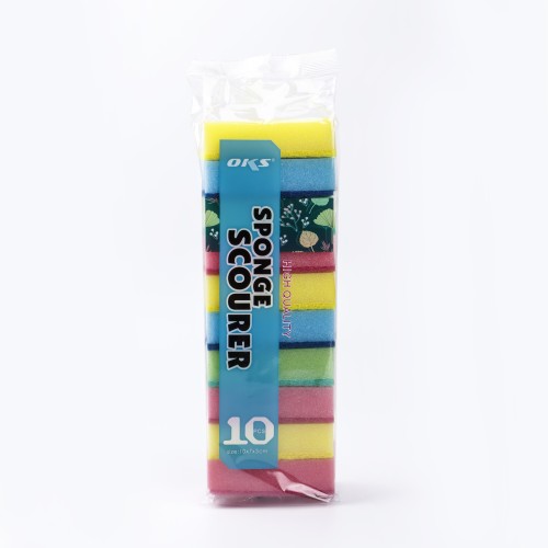 Generic 10pc Multicolored Sponge Scourer - 5 Color Pack