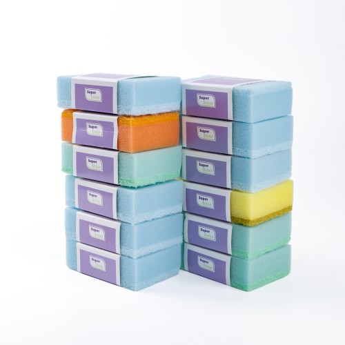 Generic 12pc Multicolored Sponge Scourer - 4 Color Pack