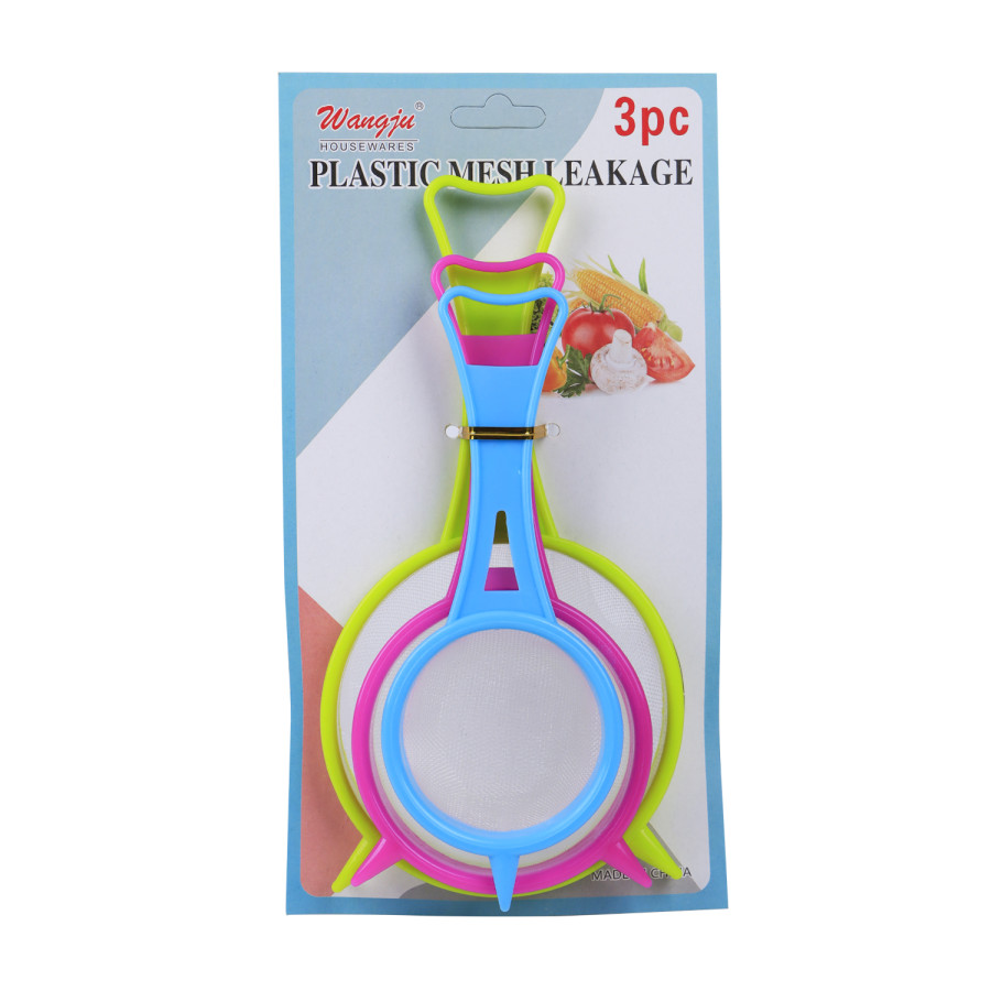 Generic 3pc Plastic Mesh Strainer - 3 Color Pack