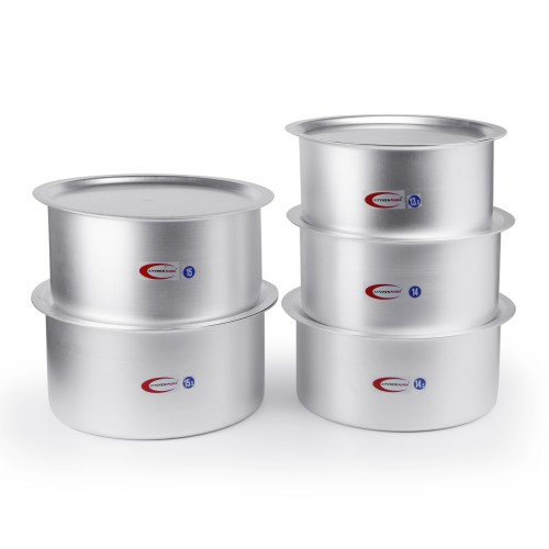 KITCHENMARK 5pc Aluminium Cooking Pot Set with Lid (Topes) 13.5