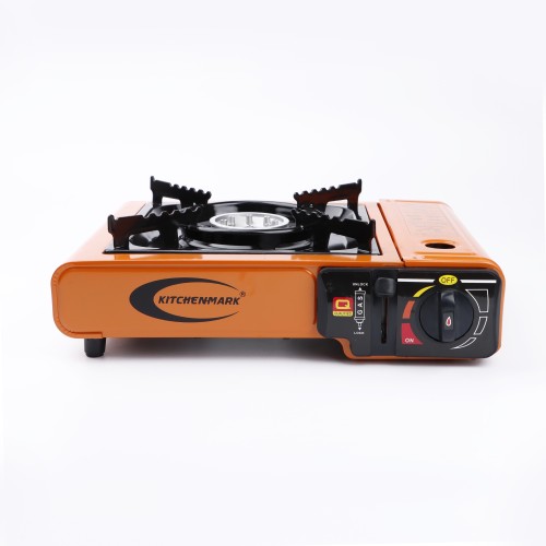 KITCHENMARK Portable 2-in-1 Gas Stove for Outdoor Use - Orange
