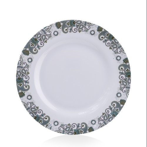 KITCHENMARK Melamineware Round Dinner Plate Wide Lip Green- 10