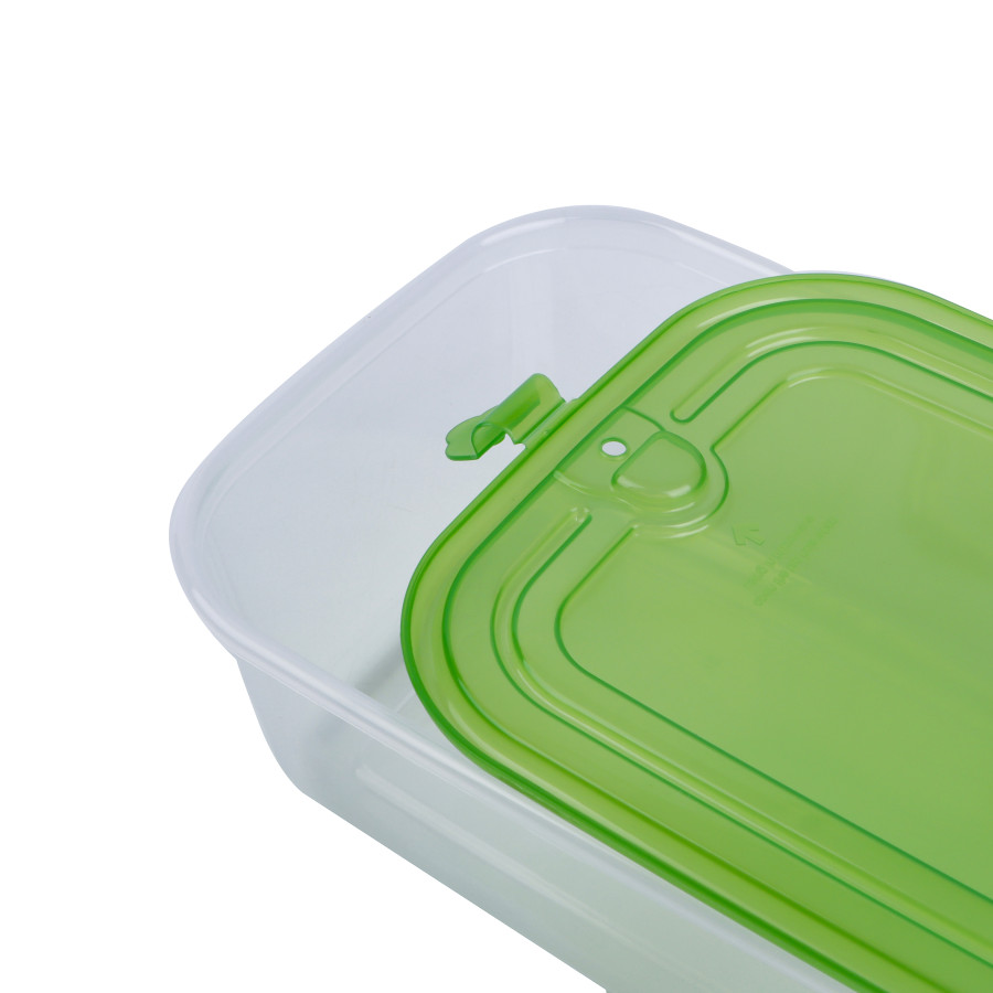 Generic Plastic Square 3pc Microwavable Airtight Food Storage Container 1100ml - 3 Color Pack