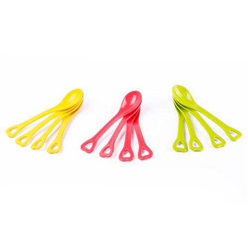 Generic Plastic Fancy Spoon 12pc Combo - 3 Color Pack