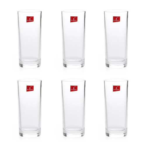 BLINKMAX 6pc Round Glass Tumbler Set Transparent Drinkware 230ml