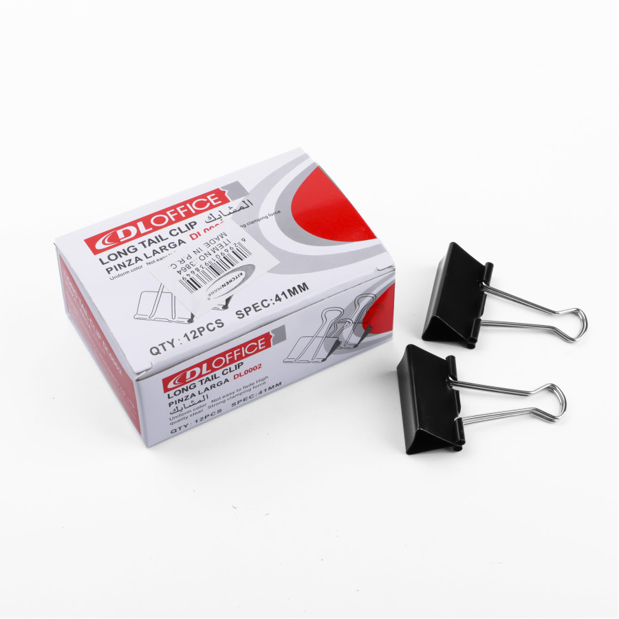 Generic Steel Binder Clips 12pc Pack - 41mm Black