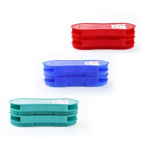 KITCHENMARK 12pc Plastic Washing Brush Scrub - 3 Color Pack