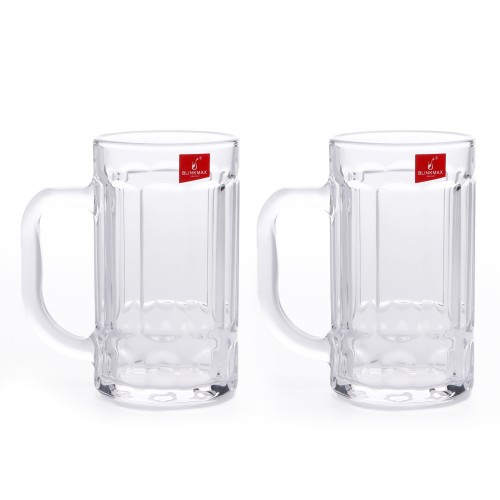 BLINKMAX 2pc Beer Glass Tumbler Set Transparent Drinkware 430ml