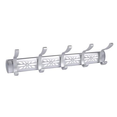 BECHOWARE Aluminium 5 Pin Wall Hook 42cm - Silver