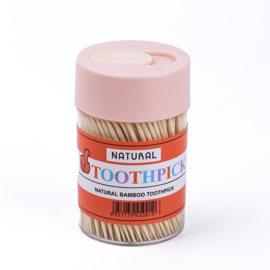 Generic 400pc Wooden Toothpick Multicolor Plastic Container - Pack of 10