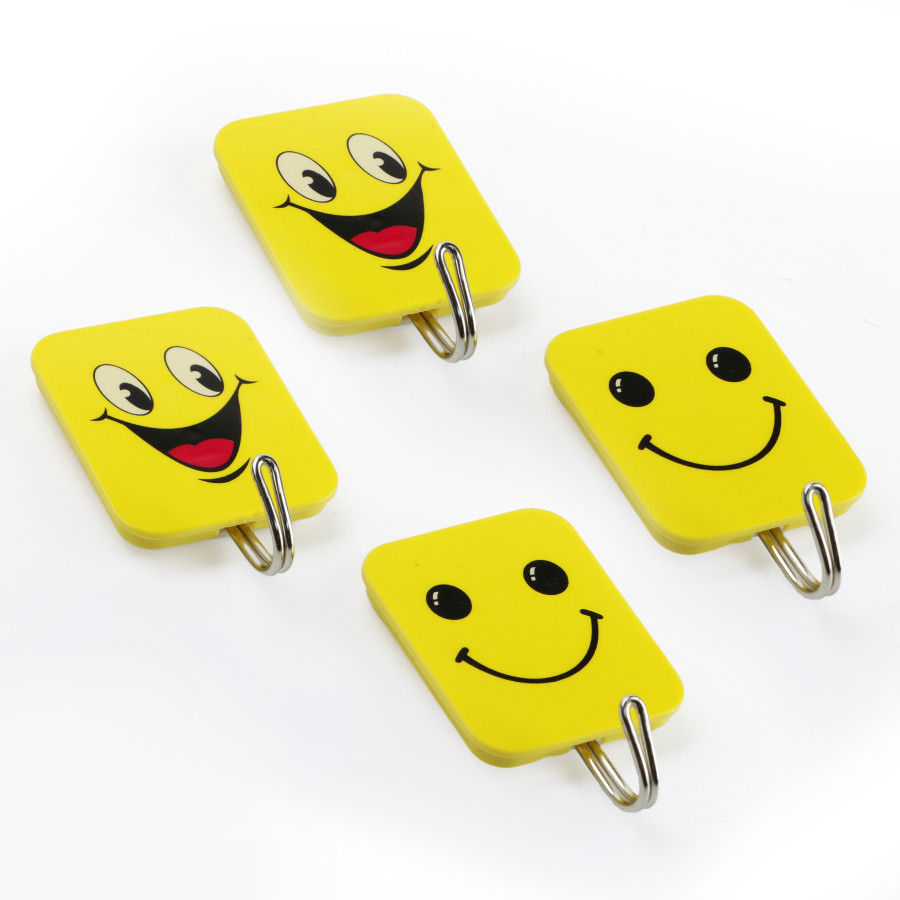 Generic  Emoji Adhesive Sticker Hook 4pcs - 3 Color Pack