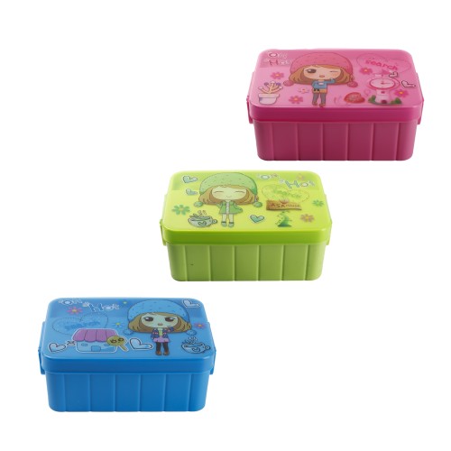 Generic Plastic Multi Compartment Lunch Box 1L - 3 Color Pack