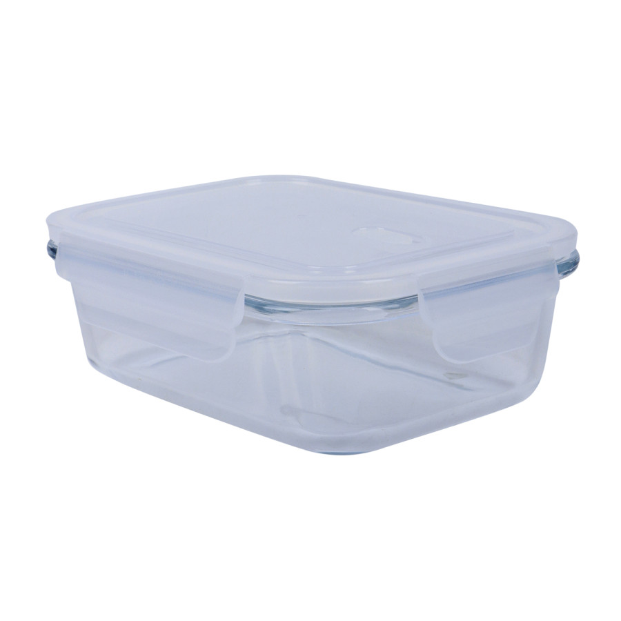 Generic Microwavable Glass Storage Rectangluar Container 650ml - White