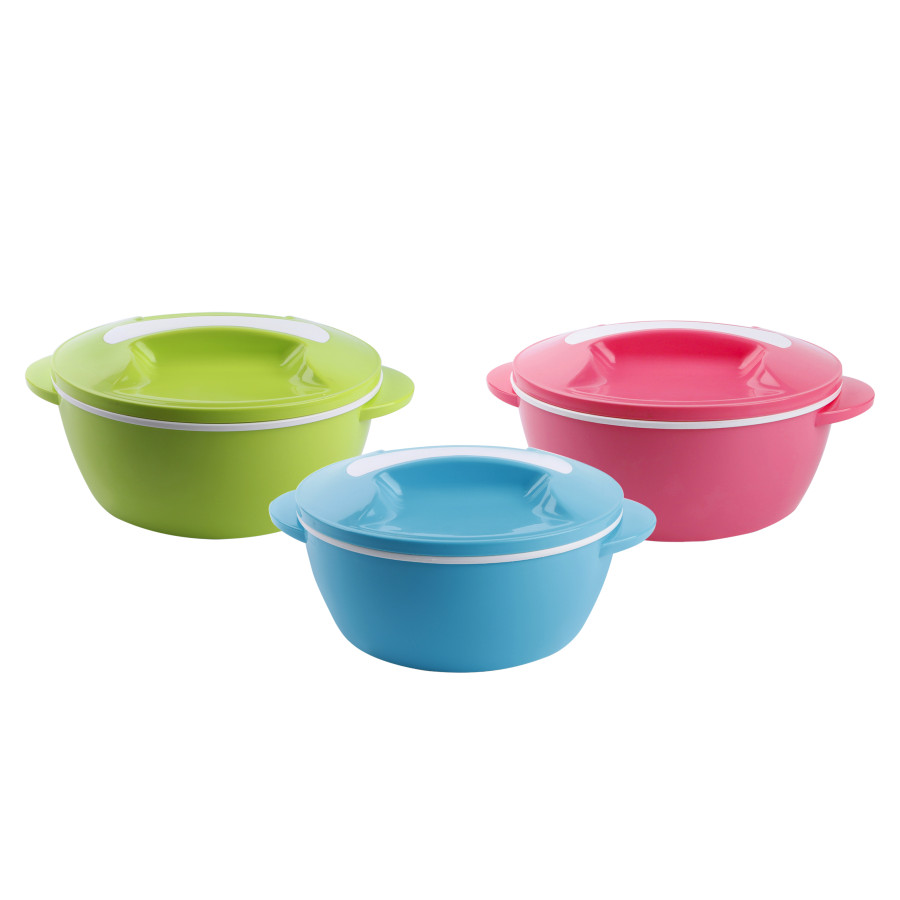 KITCHENMARK Aura Microwave Safe Insulated Hot Pot 3L - 3 Color Pack