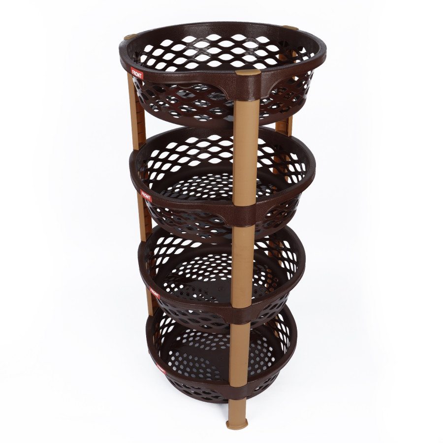NAKODA Ultima Plastic Round Rack 4 Tier Big 80x35cm Brown
