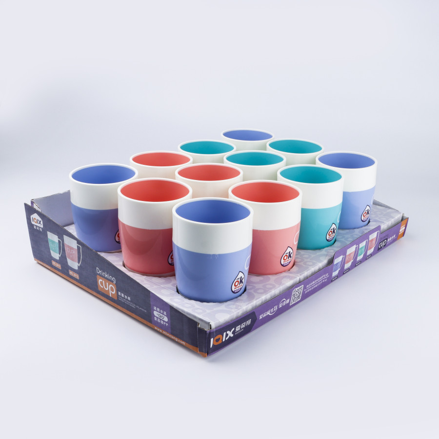 Generic Plastic Cup 400 mL - Set of 12 - Multicolor