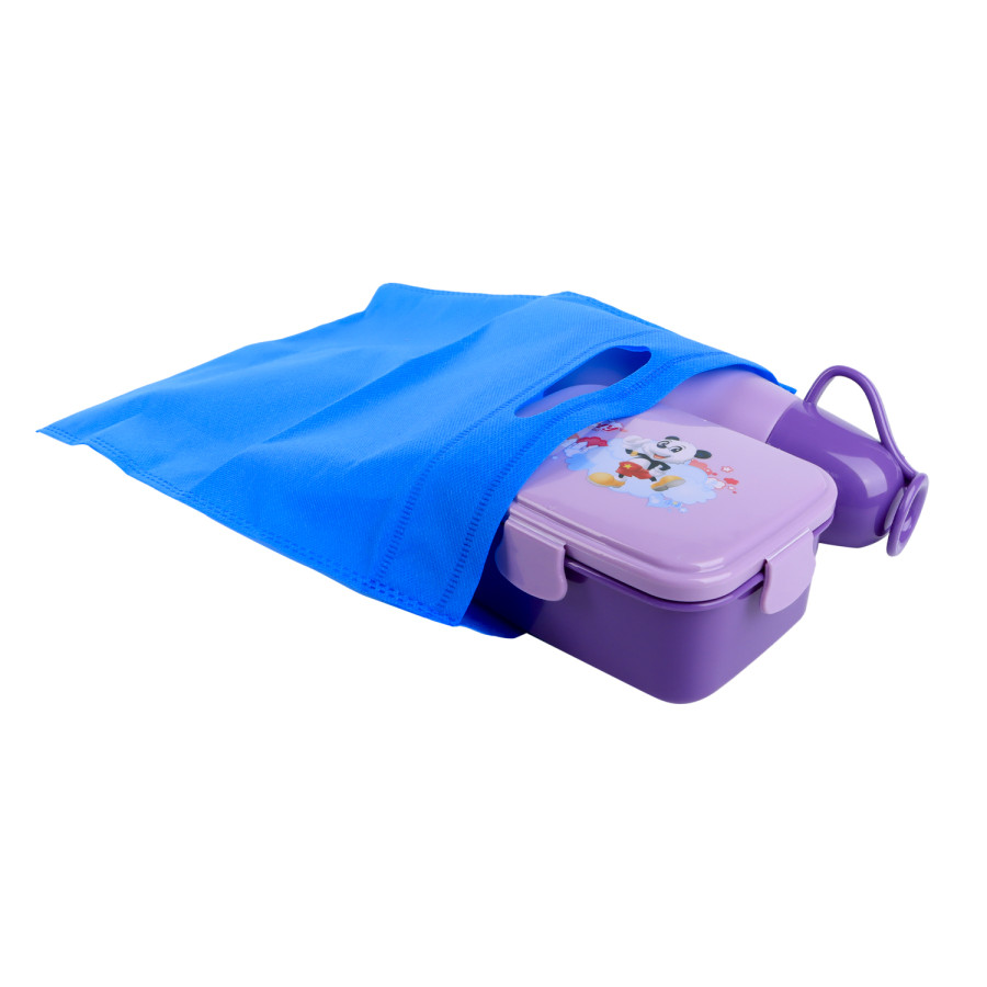 Generic Kids Lunch Box & Water Bottle with Paper Bag Combo Set - 2 Color Pack