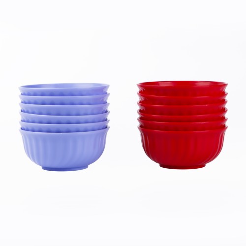 Generic Plastic Bowl 600ml 6pc Set - 2 Color Pack