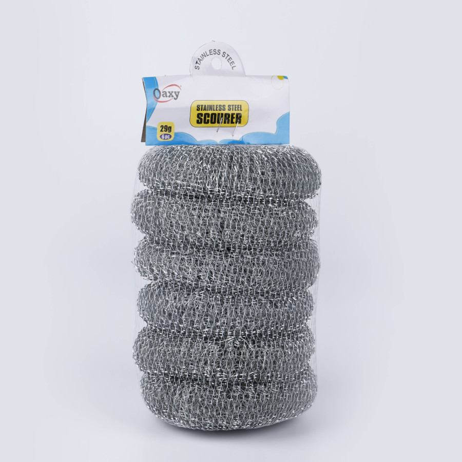 Oaxy Stainless Steel Wool Cleaning Scourer 36 pcs in 6 packs 29G