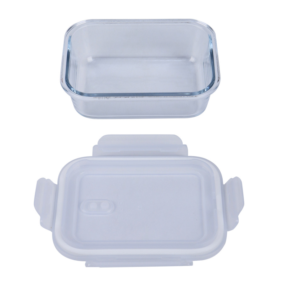 Generic Microwavable Glass Storage Rectangluar Container 650ml - White