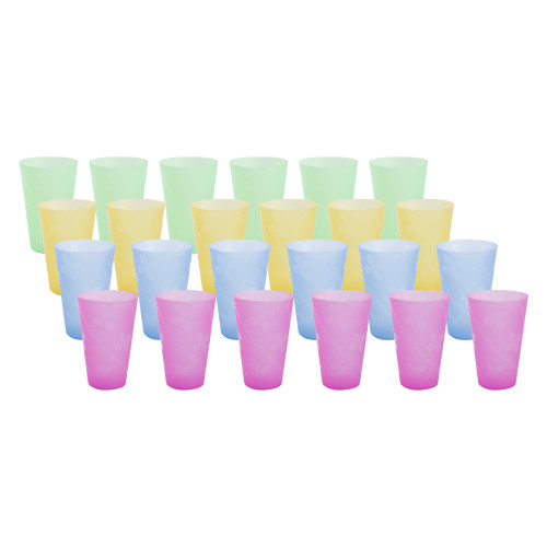 KITCHENMARK 6pc Plastic Glass Tumbler Set 400ml - 4 Color Pack