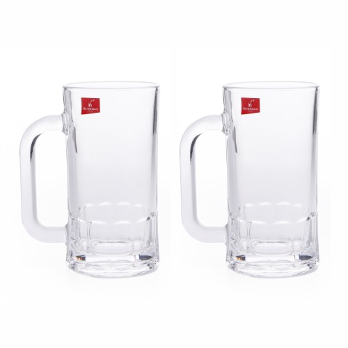 BLINKMAX 2pc Beer Glass Tumbler Set Transparent Drinkware 540ml