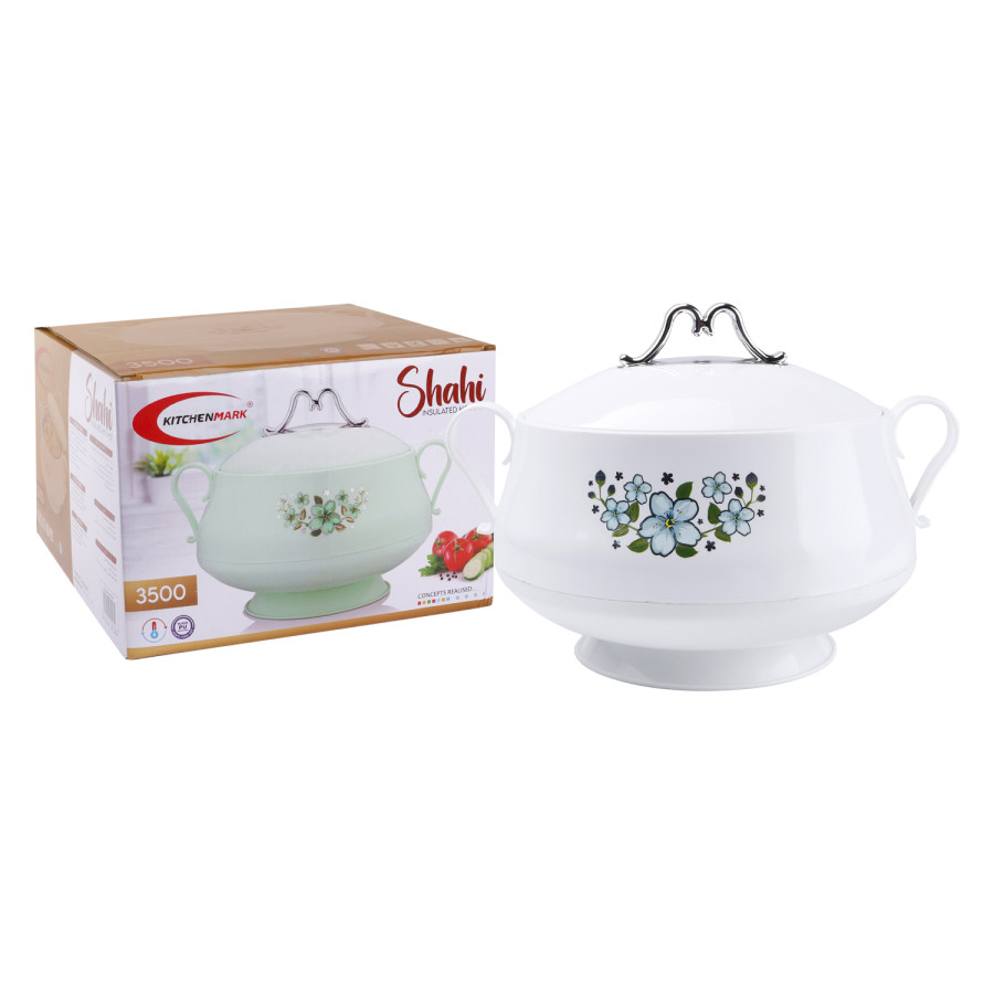 KITCHENMARK Shahi Stainless Steel Insulated Hotpot 3500ml - White 
